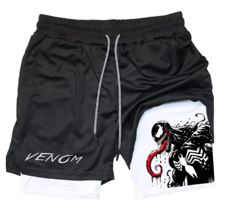 Marvel Spider-Man Venom Gym Shorts Men Fitness