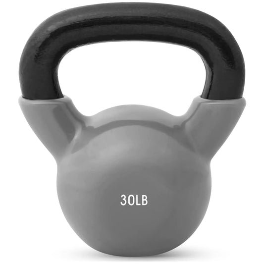 JFIT Kettlebell Weights Vinyl Coated Iron Gray 30 LB